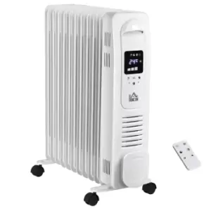 Image of Etna Oil Filled 11 Pipe 2720W Radiator Space Heater with 3 Heat Settings & Remote Control - White
