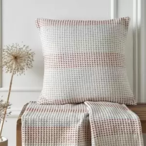 Image of Appletree Loft Reva Woven 100% Recycled Cotton Rich Filled Cushion, Paprika, 43 x 43 Cm