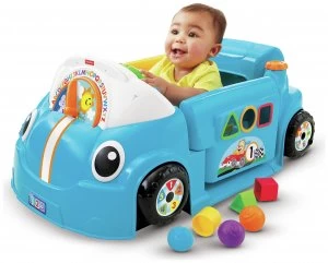 Image of Fisher Price Laugh Learn Crawl a Round Car Blue
