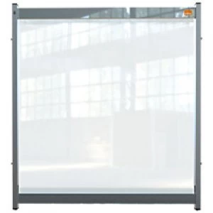 Image of Nobo Premium Plus Modular Protection Desk Sneeze Guard PVC 500 Micron Transparent 820 x 750 x 40 mm