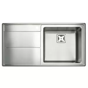 Image of Rangemaster Arlington Brushed Stainless Steel 1 Bowl Sink & Drainer Lh