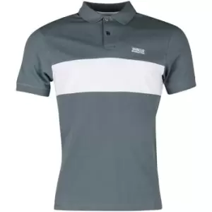 Image of Barbour International Block Stripe Polo Shirt - Blue