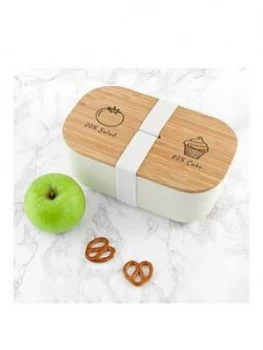 Image of Engraved Salad Vs Cake Bamboo Lunch Box