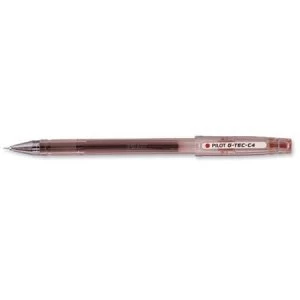 Image of Pilot G Tec C4 Gel Rollerball Pen Micro 0.4mm Tip 0.2mm Line Red Pack of 12 Pens