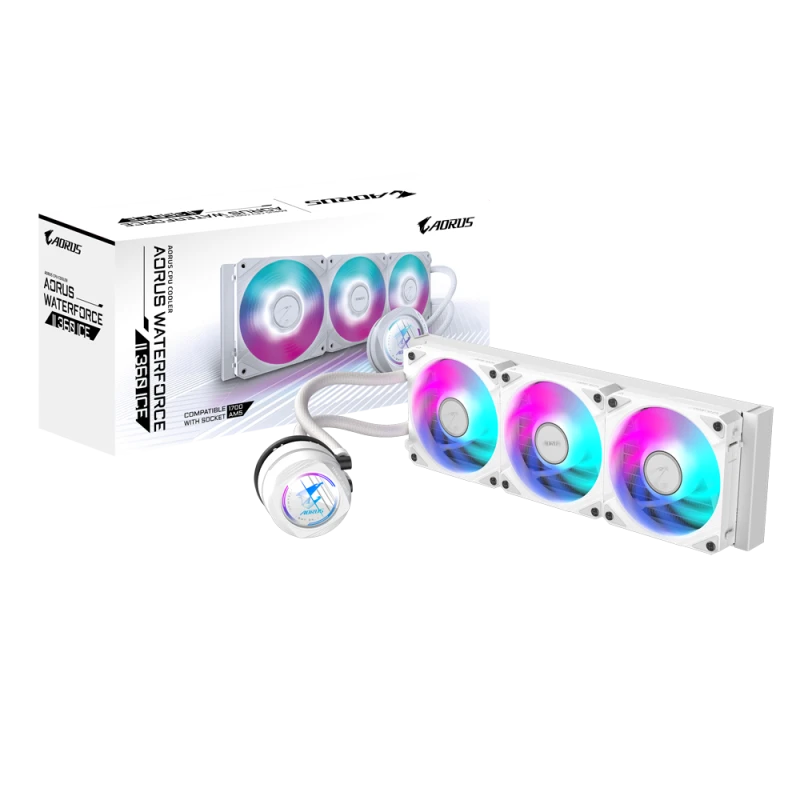 Image of Gigabyte AORUS WATERFORCE II ICE 360 ARGB Liquid AIO Performance CPU Cooler - 360mm