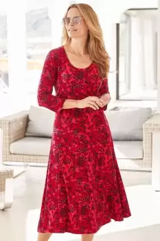 Image of Essential Jersey Print Midi Dress