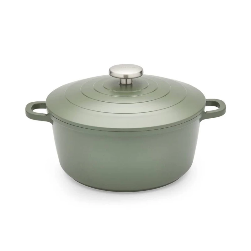 Image of Morphy Richards 24cm Cast Aluminium Casserole Dish Green ONE SIZE