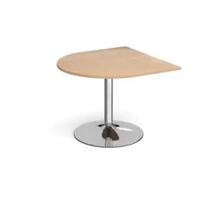 Image of Trumpet base radial extension table 1000mm x 1000mm - chrome base and beech top