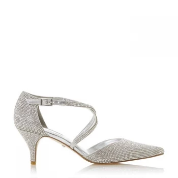Image of Dune London Captivated Heeled Sandals - Silver Synth