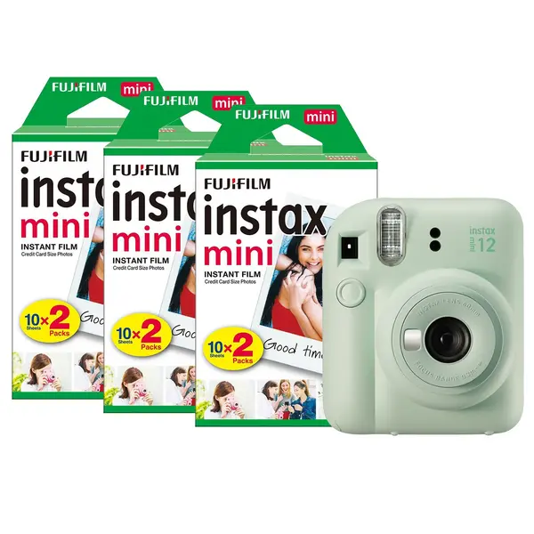 Image of Fujifilm Fujifilm Instax Mini 12 Instant Camera - Mint Green (Camera + 60 Shot Pack) 16806119+3x2PK