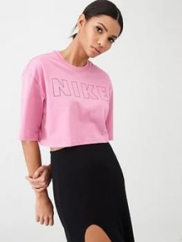 Image of Nike NSW Air Crop Top - Flamingo , Flamingo, Size L, Women