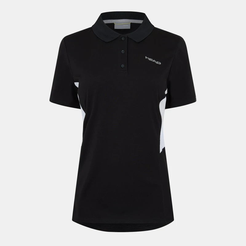 Image of Head Womens Club Tech Short Sleeve Performance Polo Shirt Black female 12 (M)