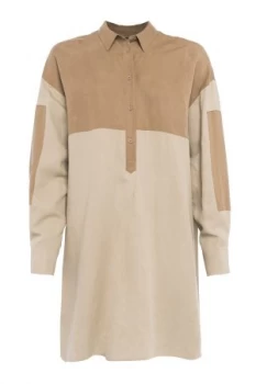 Image of French Connection Caspia Linen Shirt Dress Brown