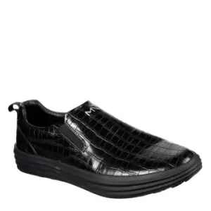 Image of Skechers Embossed Leather Slip On - Black
