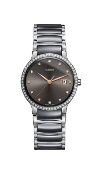 Image of Rado Centrix Diamonds Womens watch - Water-resistant 3 bar (30 m), Stainless steel, grey