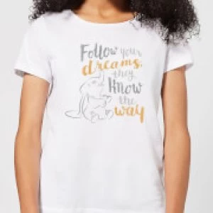 Image of Dumbo Follow Your Dreams Womens T-Shirt - White - S