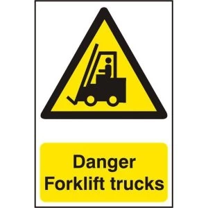 Image of ASEC Danger Forklift Trucks 200mm x 300mm PVC Self Adhesive Sign