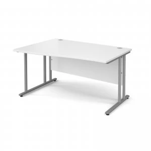 Image of Maestro 25 SL Left Hand Wave Desk 1400mm - Silver Cantilever Frame wh