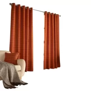 Image of Furn Ellis Ringtop Eyelet Curtains (229 x 183 cm) (Burnt Orange)