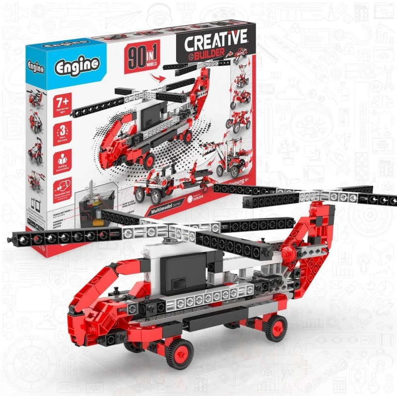 Image of Engino Creative Builder 90 Models Motorized Set - Multi Model Set Red unisex