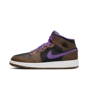 Image of Jordan Air Jordan 1 Mid (Gs), Palomino/White-Wild Berry, size: 5, Unisex, Shoes grade school, DQ8423-215