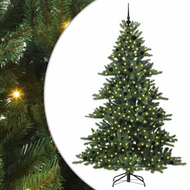 Image of Vidaxl Artificial Hinged Christmas Tree Green 210 Cm Pvc And Steel