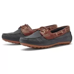 Image of Chatham Womens Cromer Moccasins Navy/Burgundy 7
