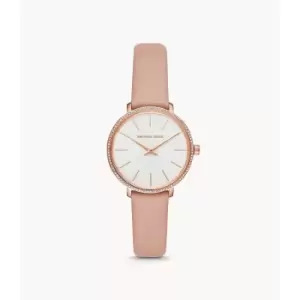 Image of Michael Kors Womens Pyper Two-Hand Leather Watch - Pink