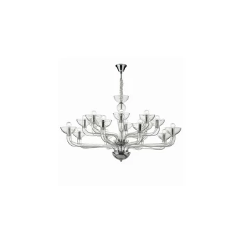 Image of Ideal Lux Lighting - Ideal Lux Casanova - 16 Light Multi Arm Chandelier Clear Glass, E14