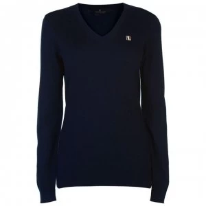 Image of Kingsland Classic Ladies Knitted V Neck - Navy