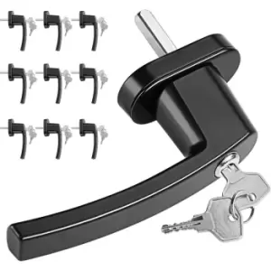 Image of Window Handle Lockable With Lock Key Child Safety Steel Pin Length 35mm Black 10er Set (de) - Monzana