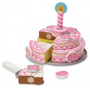 Image of Melissa Doug Wooden Triple Layer Part Cake Set.