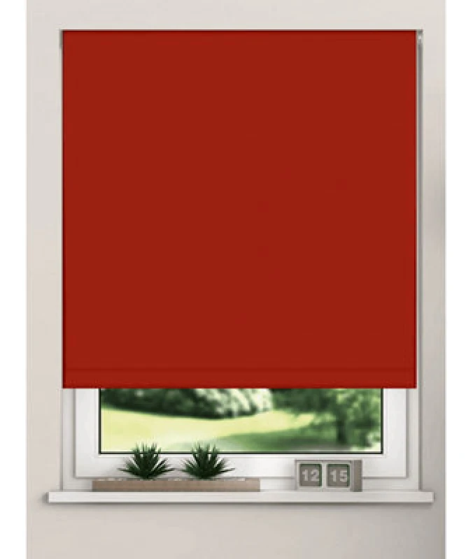 Image of Thermal Blackout Roller Blinds 175Cm Drop X Width 70Cm Red