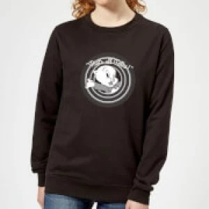 Image of Looney Tunes That's All Folks Porky Pig Womens Sweatshirt - Black
