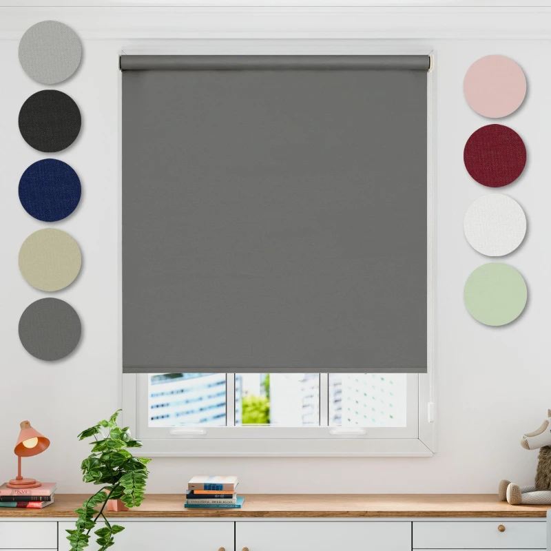 Image of Emma Barclay Blackout Roller Blind Thermal Charcoal Grey unisex 120cm