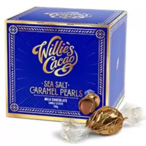 Image of Willies Cacao Milk Chocolate Sea Salt Caramel Pearls - 150g
