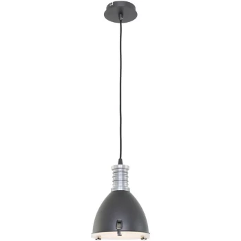 Image of Sienna Lighting - Sienna Storm Dome Pendant Ceiling Lights Black Matt, Metal
