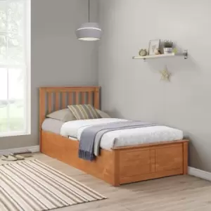 Image of Francis Oak Wooden Ottoman Storage Bed 3ft Single