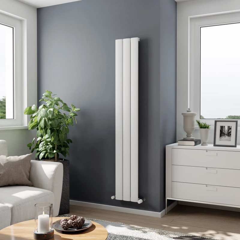 Image of Agadon Milan Designer Aluminium Radiator in White Size: 1800mm x 565mm White Unisex 1800mm x 565mm