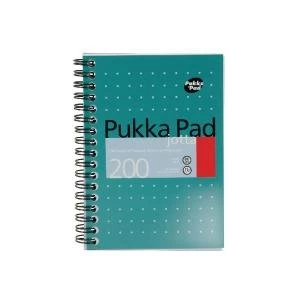 Image of Pukka Pad Ruled Wirebound Mettalic Jotta Notepad 200 Pages A6 Pack of
