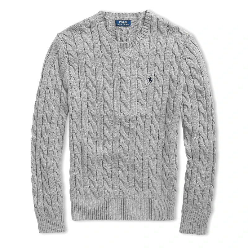 Image of Polo Ralph Lauren Cable Knit Jumper Fawn Gry Htr male S