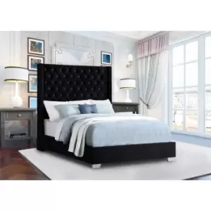 Image of Nivana Bed Single Plush Velvet Black