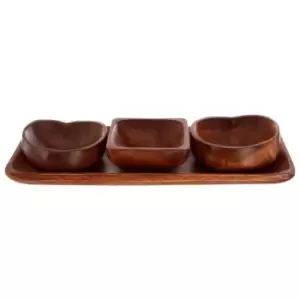 Image of Interiors By Ph 5 Compartment Serving Dish Set, Tray, Square Dish And 2 Heart Dishes
