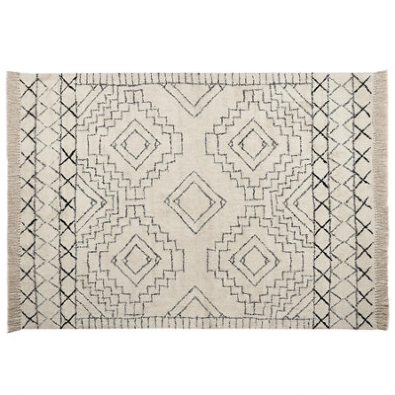 Image of Beliani Rug Zeyne Beige 160 X 230 Cm Cotton