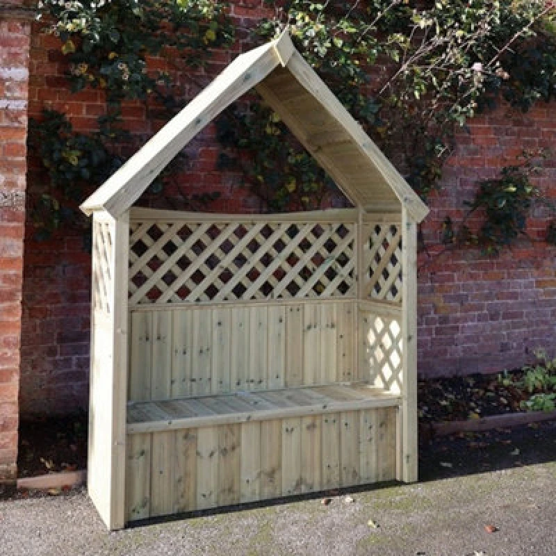 Image of Churnet Valley Garden Furniture Ltd Daisy 3 Seat Trellis Storage Arbour - L60 X W179 X H235cm - Partially Assembled