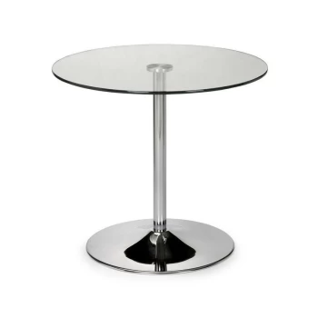Image of Meta - CHROME & GLASS PEDESTAL TABLE