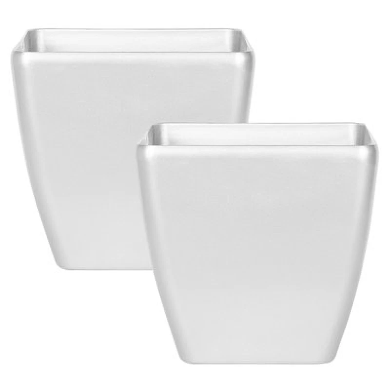 Image of Beliani Set Of 2 Plant Pots Astras 42cm Silver