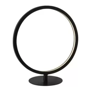 Image of Searchlight Cirque 1 Light LED Ring Table Lamp, Matt Black
