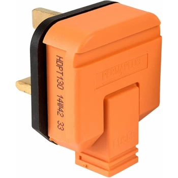 Image of HDPT13O HDPT130 Plug 13A Thermoplastic - Orange - Masterplug