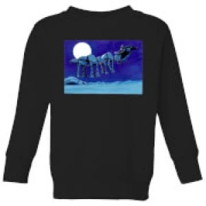 Image of Star Wars AT-AT Darth Vader Sleigh Kids Christmas Sweatshirt - Black - 3-4 Years
